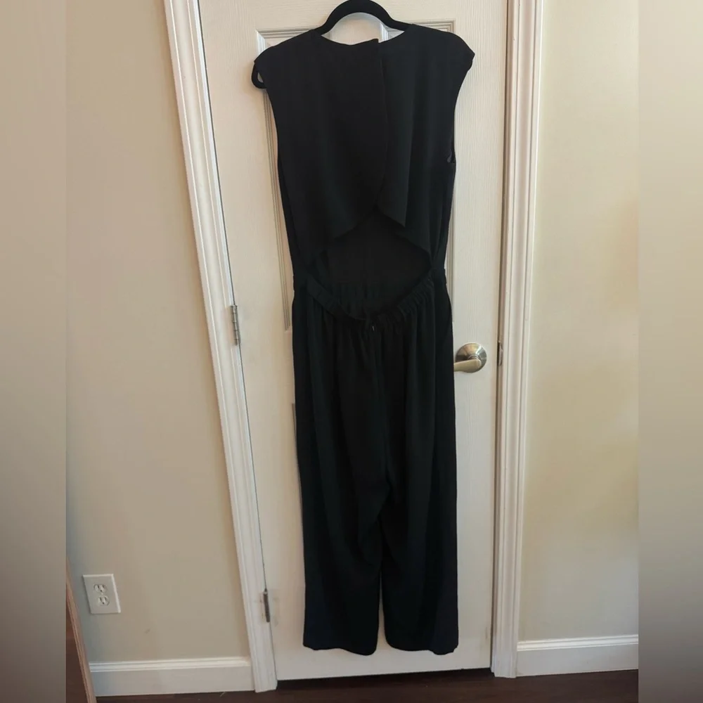 J. CREW COLLECTION Silk Cap Sleeve Jumpsuit Black Size 10